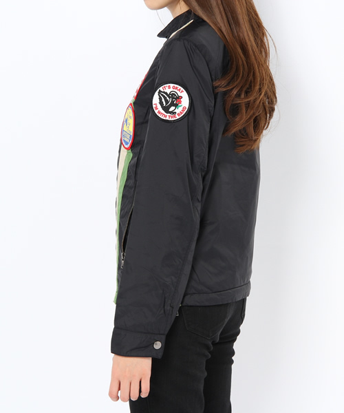 HYSTERIC GLAMOUR（ヒステリックグラマー）の「プリマロフトナイロンタフタ ワッペン付レーシングBZ（ブルゾン・レディース・グリーン/ネイビー/ブラック・FREE）」の5枚目の写真