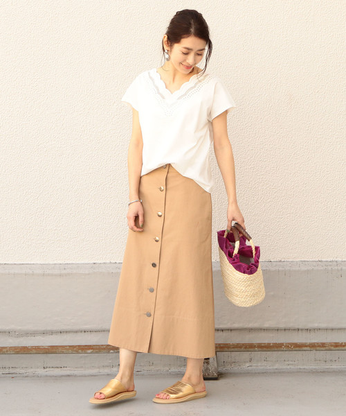 BEAUTY＆YOUTH UNITED ARROWS ビューティーアンドユース エンブロイダリーフロッグボタンシャツ 1611-105-2277 Free オレンジ チャイナ BEAUTY&YOUTH UNITED ARROWS（ビューティーアンドユース