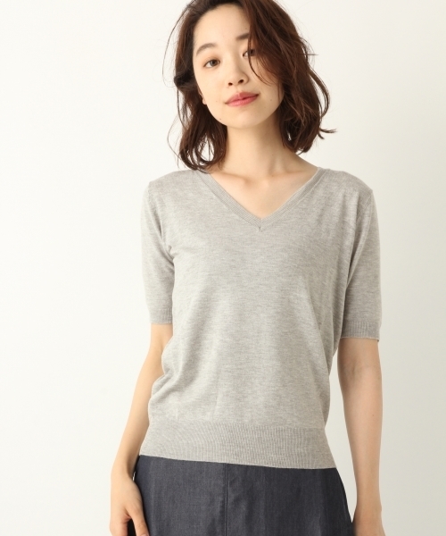 A part by（アパートバイ）の「洗える/14GクールミストVPOニット/SS　793361（ニット/セーター・レディース・ホワイト/ブラック/ベージュ/グリーン/ライトパープル/グレー/レッド/ホワイト系その他・MEDIUM/LARGE）」の4枚目の写真