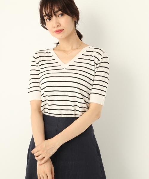 A part by（アパートバイ）の「洗える/14GクールミストVPOニット/SS　793361（ニット/セーター・レディース・ホワイト/ブラック/ベージュ/グリーン/ライトパープル/グレー/レッド/ホワイト系その他・MEDIUM/LARGE）」の19枚目の写真