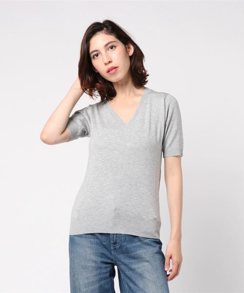 A part by（アパートバイ）の「洗える/14GクールミストVPOニット/SS　793361（ニット/セーター・レディース・ホワイト/ブラック/ベージュ/グリーン/ライトパープル/グレー/レッド/ホワイト系その他・MEDIUM/LARGE）」の20枚目の写真