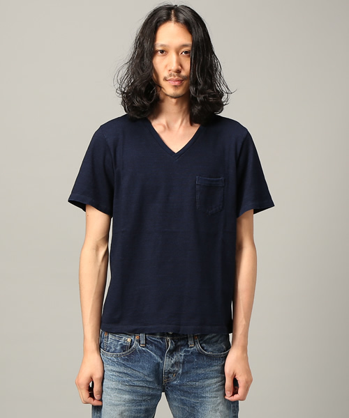 Denime（ドゥニーム）の「INDIGO V/N POCKT TEE（Tシャツ/カットソー・メンズ・インディゴブルー/ブルー系その他・MEDIUM/SMALL/LARGE）」の6枚目の写真