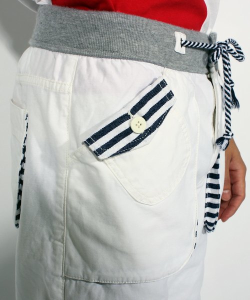 ８(eight)（エイト）の「ボーダー チノ クロップドパンツ ７分丈（チノパンツ・メンズ・ホワイト/ネイビー/ブラウン・MEDIUM/LARGE）」の12枚目の写真