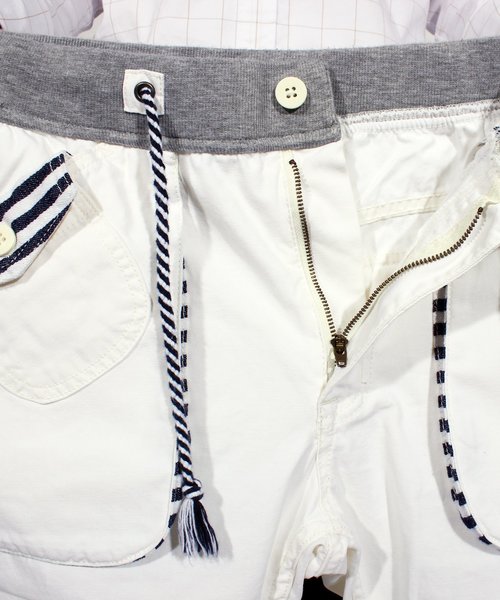 ８(eight)（エイト）の「ボーダー チノ クロップドパンツ ７分丈（チノパンツ・メンズ・ホワイト/ネイビー/ブラウン・MEDIUM/LARGE）」の20枚目の写真