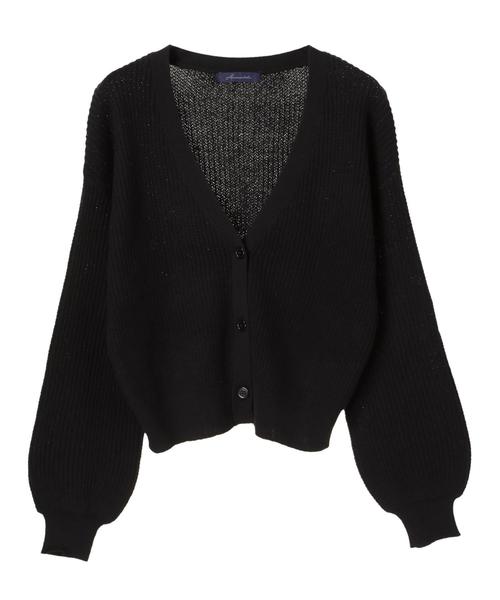 AMERICAN HOLIC(アメリカンホリック)の「・長袖ワッフル編みVネックカーディガン(カーディガン/ボレロ・レディース・杢グレー/ブラウン/ブラック/マスタード/キャメル・FREE)」の7枚目の写真