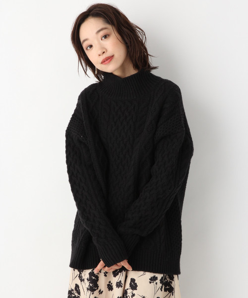 A part by（アパートバイ）の「3GWNアラン/タートルPO 804119（ニット/セーター・レディース・ホワイト/ブラック/ベージュ/ブルー/パープル・FREE）」の2枚目の写真