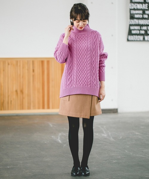 A part by（アパートバイ）の「3GWNアラン/タートルPO 804119（ニット/セーター・レディース・ホワイト/ブラック/ベージュ/ブルー/パープル・FREE）」の20枚目の写真