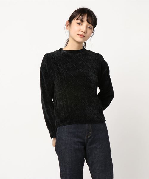 earth music&ecology(アースミュージックアンドエコロジー)の「・ケーブル編みモールニットプルオーバー●(ニット/セーター・レディース・ライトグレー/ブラック/サックスブルー/アイボリー/マスタード/ライトピンク/ブルーグリーン/ピンク系その他2・FREE)」の9枚目の写真