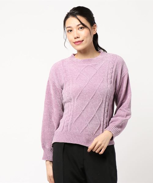 earth music&ecology(アースミュージックアンドエコロジー)の「・ケーブル編みモールニットプルオーバー●(ニット/セーター・レディース・ライトグレー/ブラック/サックスブルー/アイボリー/マスタード/ライトピンク/ブルーグリーン/ピンク系その他2・FREE)」の12枚目の写真