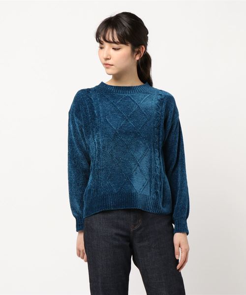 earth music&ecology(アースミュージックアンドエコロジー)の「・ケーブル編みモールニットプルオーバー●(ニット/セーター・レディース・ライトグレー/ブラック/サックスブルー/アイボリー/マスタード/ライトピンク/ブルーグリーン/ピンク系その他2・FREE)」の5枚目の写真