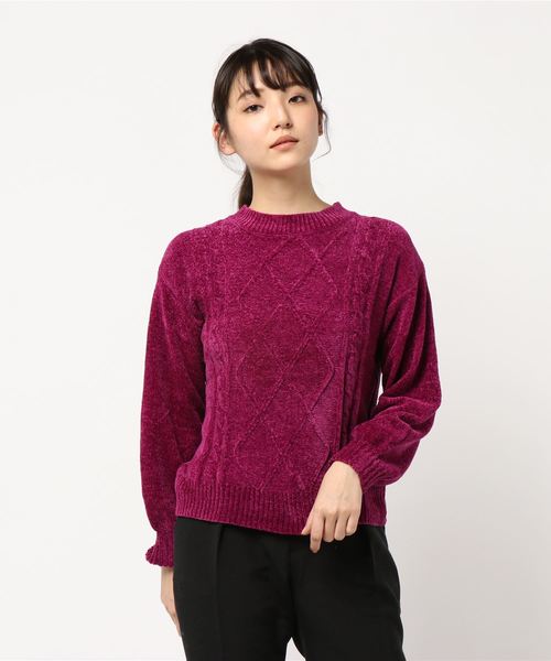 earth music&ecology(アースミュージックアンドエコロジー)の「・ケーブル編みモールニットプルオーバー●(ニット/セーター・レディース・ライトグレー/ブラック/サックスブルー/アイボリー/マスタード/ライトピンク/ブルーグリーン/ピンク系その他2・FREE)」の8枚目の写真