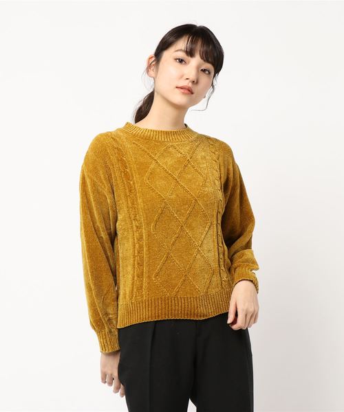 earth music&ecology(アースミュージックアンドエコロジー)の「・ケーブル編みモールニットプルオーバー●(ニット/セーター・レディース・ライトグレー/ブラック/サックスブルー/アイボリー/マスタード/ライトピンク/ブルーグリーン/ピンク系その他2・FREE)」の6枚目の写真