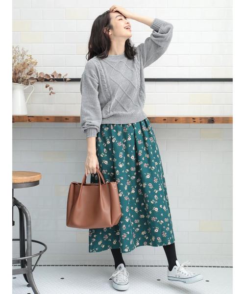 earth music&ecology(アースミュージックアンドエコロジー)の「・ケーブル編みモールニットプルオーバー●(ニット/セーター・レディース・ライトグレー/ブラック/サックスブルー/アイボリー/マスタード/ライトピンク/ブルーグリーン/ピンク系その他2・FREE)」の16枚目の写真