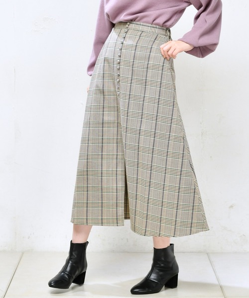 natural couture(ナチュラルクチュール)の「プチ釦キレイめミディスカート(スカート・レディース・ダークブラウン/パープル/レオパード/チェック・FREE)」の13枚目の写真