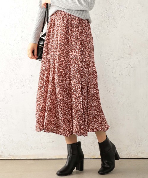Cheek（チーク）の「《WEB限定》小花柄フレアスカート（スカート・レディース・ホワイト/ブラック/レッド/マスタード・MEDIUM）」の21枚目の写真
