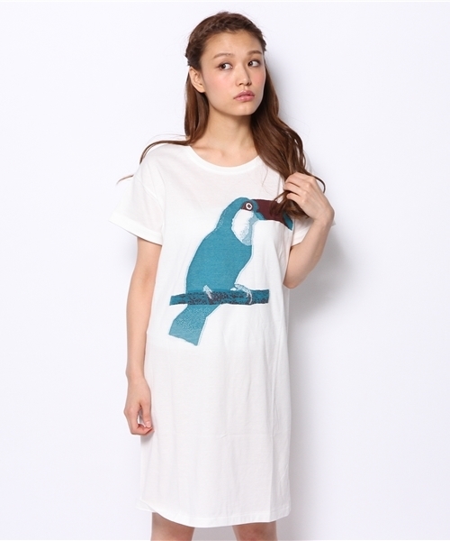 nitca(ニトカ)の「インターシャジャガード T-OP(ワンピース・レディース・ホワイト/キナリ/サックスブルー/ネイビー・FREE)」の1枚目の写真