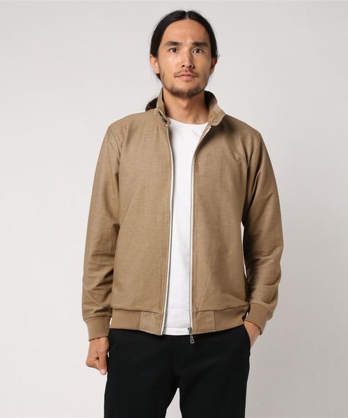 m.f.editorial(エムエフエディトリアル)の「エムエフエディトリアルメンズ/m.f.editorial:MENストレッチ シャンブレーポンチ スタンドフルジップカットアウター(その他トップス)」|ブラウン