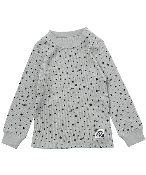 X-girl Stages（エックスガールステージス）の「WAFFLE L/S TEE （4T～7T）（Tシャツ/カットソー・キッズ・ホワイト/グレー/ピンク・4T/5T/6T/7T）」の3枚目の写真