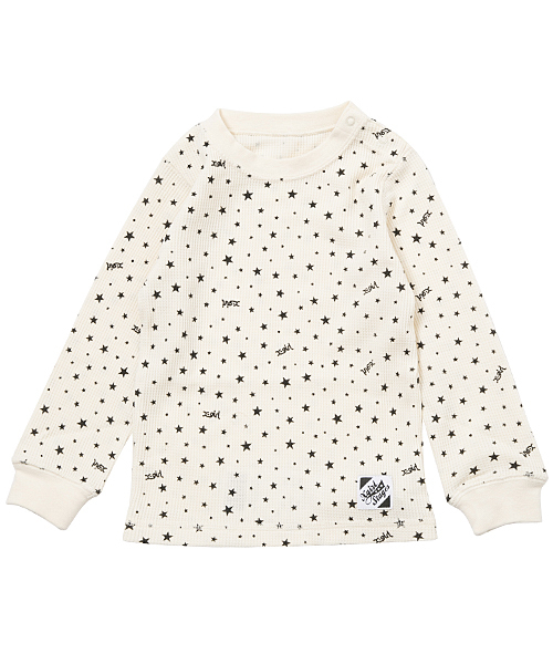 X-girl Stages（エックスガールステージス）の「WAFFLE L/S TEE （4T～7T）（Tシャツ/カットソー・キッズ・ホワイト/グレー/ピンク・4T/5T/6T/7T）」の2枚目の写真