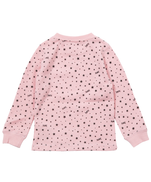 X-girl Stages（エックスガールステージス）の「WAFFLE L/S TEE （4T～7T）（Tシャツ/カットソー・キッズ・ホワイト/グレー/ピンク・4T/5T/6T/7T）」の4枚目の写真