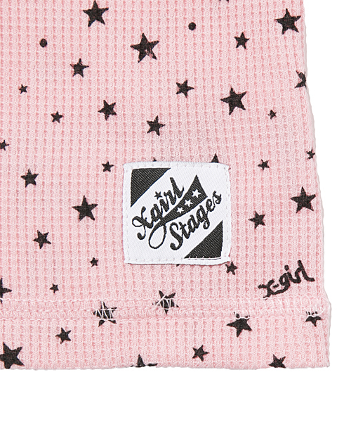 X-girl Stages（エックスガールステージス）の「WAFFLE L/S TEE （4T～7T）（Tシャツ/カットソー・キッズ・ホワイト/グレー/ピンク・4T/5T/6T/7T）」の5枚目の写真