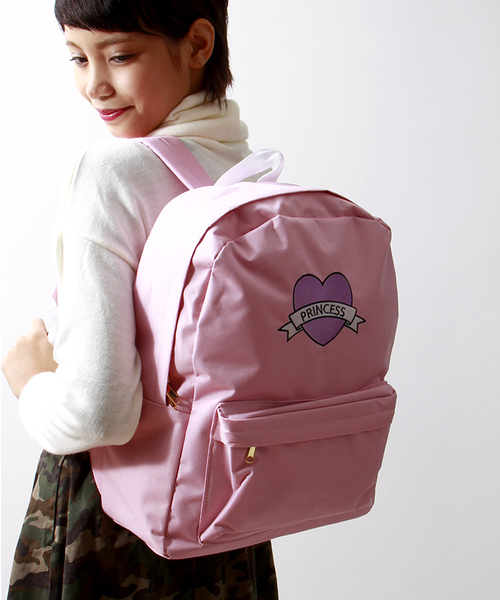 WEGO(ウィゴー)の「WEGO/プリンセス刺繍リュック(バックパック/リュック・レディース・ブラック/サックスブルー/パープル/ピンク・FREE)」の4枚目の写真