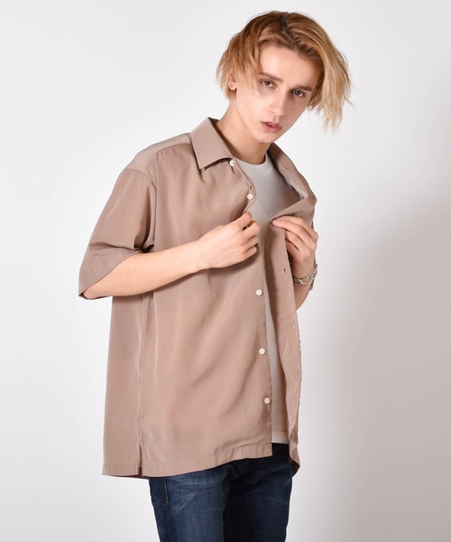 Starting Over(スターティングオーバー)の「ルーズシルエット リラックス無地 半袖オープンカラーポケットシャツ/レディース メンズ(シャツ/ブラウス・メンズ・ブラック/グレー/モカ/ワイン/ピンク/ベージュ/サックスブルー/ホワイト/グレイッシュベージュ/グリーン/オフホワイト/ダークグリーン・M/L/XL)」の7枚目の写真
