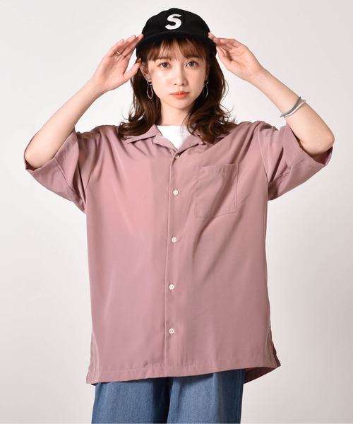 Starting Over(スターティングオーバー)の「ルーズシルエット リラックス無地 半袖オープンカラーポケットシャツ/レディース メンズ(シャツ/ブラウス・メンズ・ブラック/グレー/モカ/ワイン/ピンク/ベージュ/サックスブルー/ホワイト/グレイッシュベージュ/グリーン/オフホワイト/ダークグリーン・M/L/XL)」の11枚目の写真