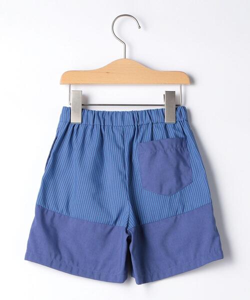 green label relaxing（グリーンレーベルリラクシング）の「〔UVカット〕〔撥水加工〕ソリッド×ストライプ ショートパンツ（その他パンツ・キッズ・コバルトブルー/マスタード・115/105/135/125）」の3枚目の写真