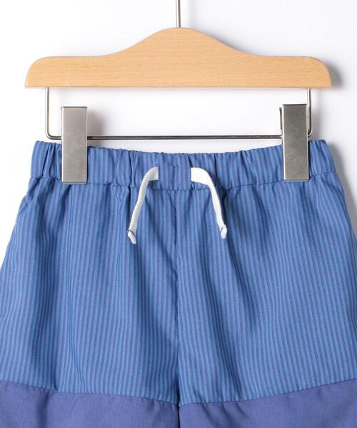 green label relaxing（グリーンレーベルリラクシング）の「〔UVカット〕〔撥水加工〕ソリッド×ストライプ ショートパンツ（その他パンツ・キッズ・コバルトブルー/マスタード・115/105/135/125）」の4枚目の写真