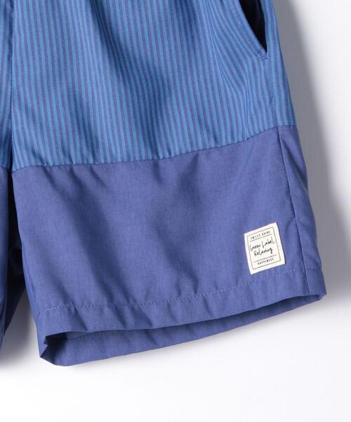 green label relaxing（グリーンレーベルリラクシング）の「〔UVカット〕〔撥水加工〕ソリッド×ストライプ ショートパンツ（その他パンツ・キッズ・コバルトブルー/マスタード・115/105/135/125）」の12枚目の写真
