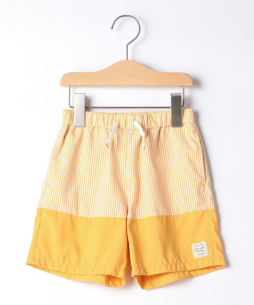 green label relaxing（グリーンレーベルリラクシング）の「〔UVカット〕〔撥水加工〕ソリッド×ストライプ ショートパンツ（その他パンツ・キッズ・コバルトブルー/マスタード・115/105/135/125）」の9枚目の写真
