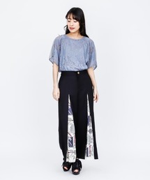 axes femme | スカーフ切替ワイドパンツ(その他パンツ)