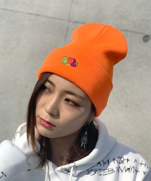 FRUIT OF THE LOOM(フルーツオブザルーム)の「FRUIT OF THE LOOM SIMPLE KNIT CAP(ニットキャップ/ビーニー・レディース・ブラック/パープル/ブラウン/グレー/レッド/オレンジ/ミント・FREE)」の7枚目の写真