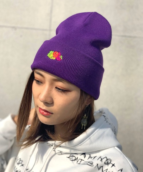 FRUIT OF THE LOOM(フルーツオブザルーム)の「FRUIT OF THE LOOM SIMPLE KNIT CAP(ニットキャップ/ビーニー・レディース・ブラック/パープル/ブラウン/グレー/レッド/オレンジ/ミント・FREE)」の10枚目の写真