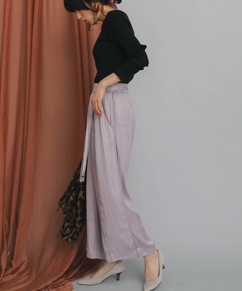 Bou Jeloud（ブージュルード）の「ベルトツキサテントリムパンツ（その他パンツ・レディース・パープル/ブラウン・38）」の21枚目の写真