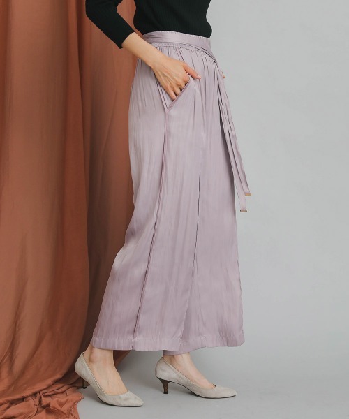 Bou Jeloud（ブージュルード）の「ベルトツキサテントリムパンツ（その他パンツ・レディース・パープル/ブラウン・38）」の18枚目の写真