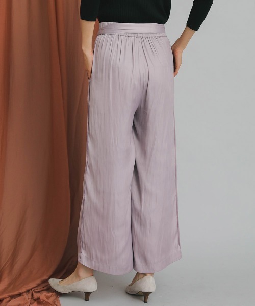 Bou Jeloud（ブージュルード）の「ベルトツキサテントリムパンツ（その他パンツ・レディース・パープル/ブラウン・38）」の4枚目の写真