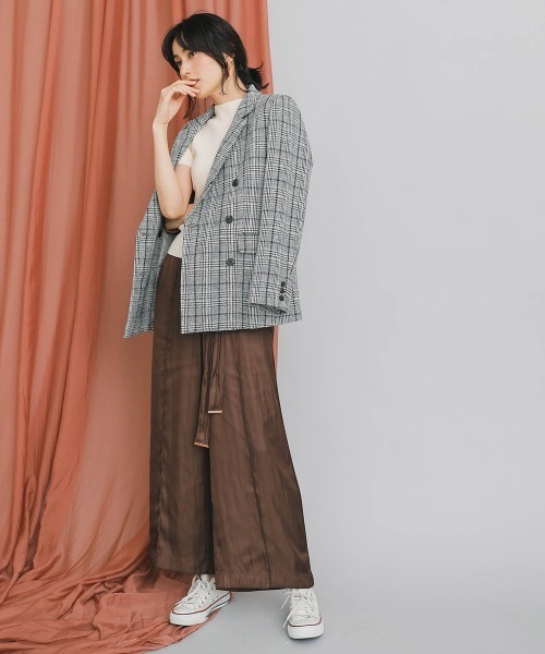 Bou Jeloud（ブージュルード）の「ベルトツキサテントリムパンツ（その他パンツ・レディース・パープル/ブラウン・38）」の12枚目の写真