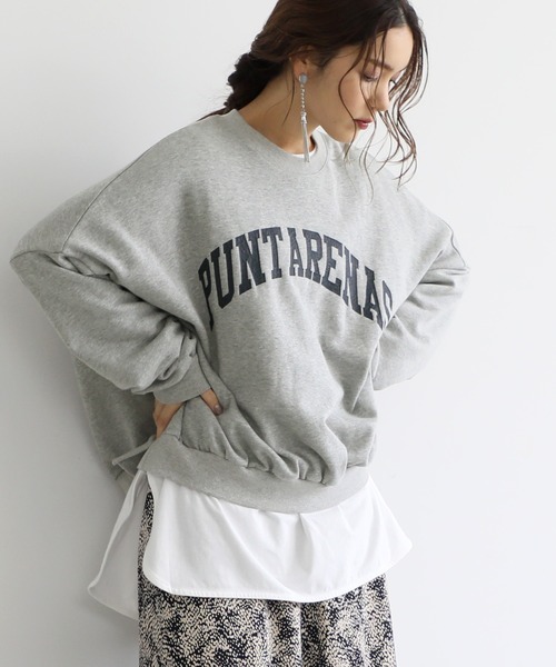 coca（coca）（コカ）の「アソートプリントスウェットプルオーバー（スウェット・レディース・ライトブルー/ホワイト/チャコールグレー/グレー・ONE SIZE）」の3枚目の写真