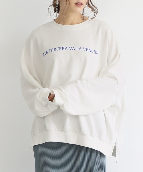 coca（coca）（コカ）の「アソートプリントスウェットプルオーバー（スウェット・レディース・ライトブルー/ホワイト/チャコールグレー/グレー・ONE SIZE）」の2枚目の写真