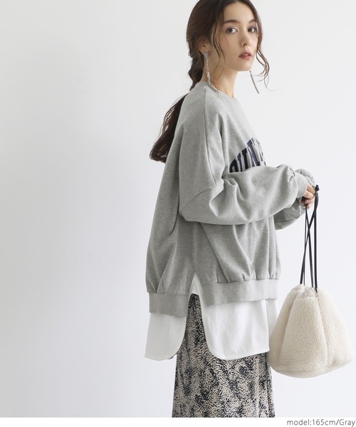 coca（coca）（コカ）の「アソートプリントスウェットプルオーバー（スウェット・レディース・ライトブルー/ホワイト/チャコールグレー/グレー・ONE SIZE）」の19枚目の写真