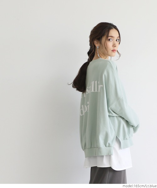 coca（coca）（コカ）の「アソートプリントスウェットプルオーバー（スウェット・レディース・ライトブルー/ホワイト/チャコールグレー/グレー・ONE SIZE）」の8枚目の写真