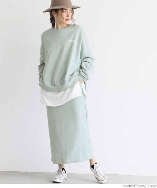 coca（coca）（コカ）の「アソートプリントスウェットプルオーバー（スウェット・レディース・ライトブルー/ホワイト/チャコールグレー/グレー・ONE SIZE）」の5枚目の写真