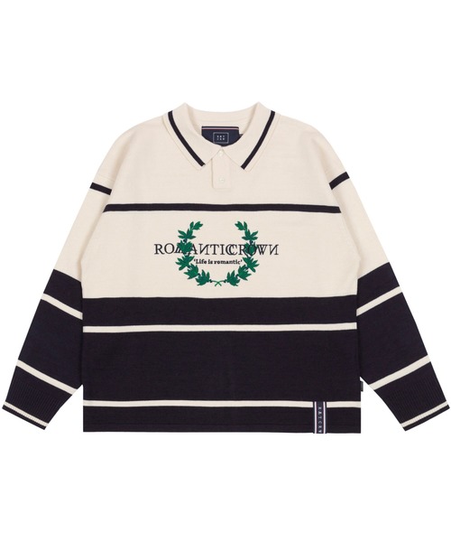 ROMANTIC CROWN（ロマンティッククラウン）の「【ROMANTIC CROWN】MODERN LAUREL KNITTED POLO SHIRTS / ロマンティッククラウン ローレル ニット ポロシャツ（ポロシャツ・メンズ・スカイブルー/ライトグリーン/オートミール・SMALL/MEDIUM/LARGE/X-LARGE）」の15枚目の写真