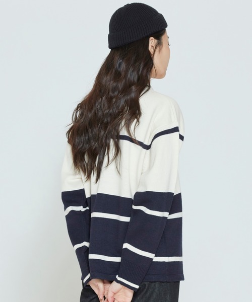 ROMANTIC CROWN（ロマンティッククラウン）の「【ROMANTIC CROWN】MODERN LAUREL KNITTED POLO SHIRTS / ロマンティッククラウン ローレル ニット ポロシャツ（ポロシャツ・メンズ・スカイブルー/ライトグリーン/オートミール・SMALL/MEDIUM/LARGE/X-LARGE）」の11枚目の写真