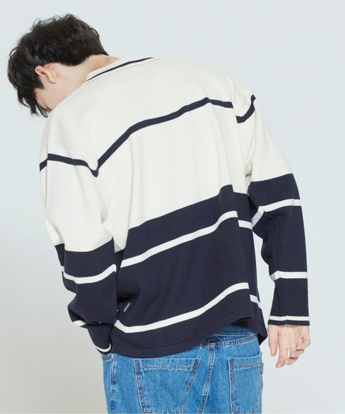 ROMANTIC CROWN（ロマンティッククラウン）の「【ROMANTIC CROWN】MODERN LAUREL KNITTED POLO SHIRTS / ロマンティッククラウン ローレル ニット ポロシャツ（ポロシャツ・メンズ・スカイブルー/ライトグリーン/オートミール・SMALL/MEDIUM/LARGE/X-LARGE）」の5枚目の写真