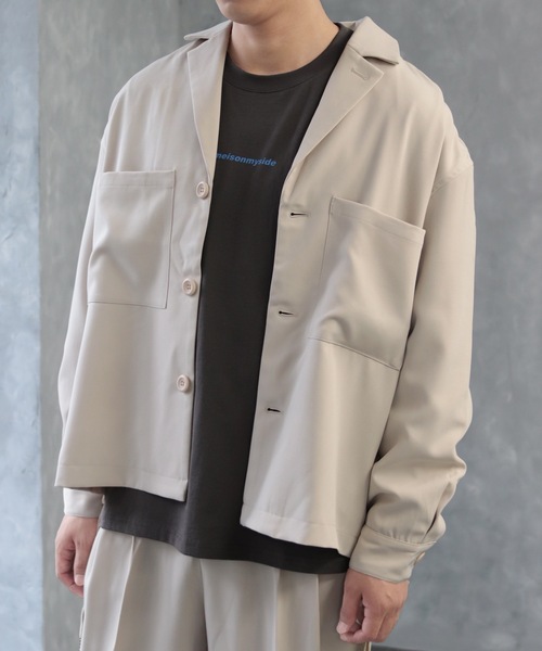CREARE -LINO-（クレアーレリノ）の「サイドZIPオーバーサイズCPOジャケット<セットアップ可>（ブルゾン・メンズ・オフホワイト/ブラック・M/L）」の2枚目の写真
