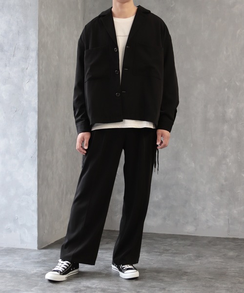 CREARE -LINO-（クレアーレリノ）の「サイドZIPオーバーサイズCPOジャケット<セットアップ可>（ブルゾン・メンズ・オフホワイト/ブラック・M/L）」の5枚目の写真