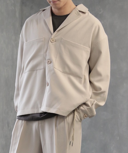 CREARE -LINO-（クレアーレリノ）の「サイドZIPオーバーサイズCPOジャケット<セットアップ可>（ブルゾン・メンズ・オフホワイト/ブラック・M/L）」の3枚目の写真